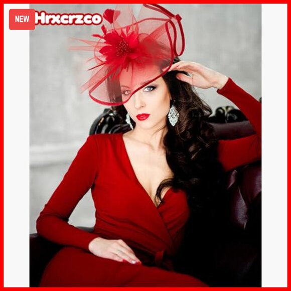 Floral Feather Fascinator Derby Hat with Clip & Headband for Special Occasions main image 6
